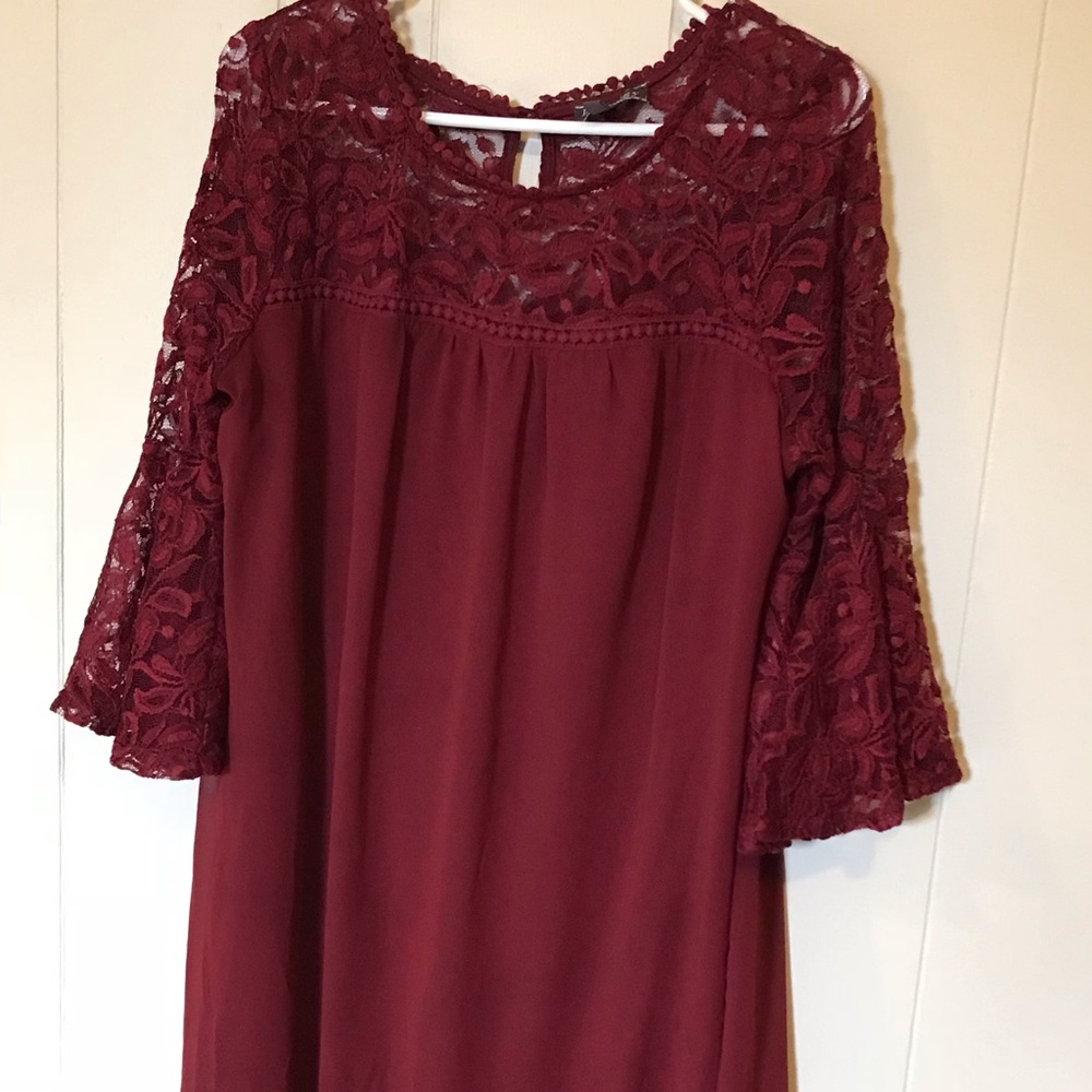 Luxology maroon dress.
